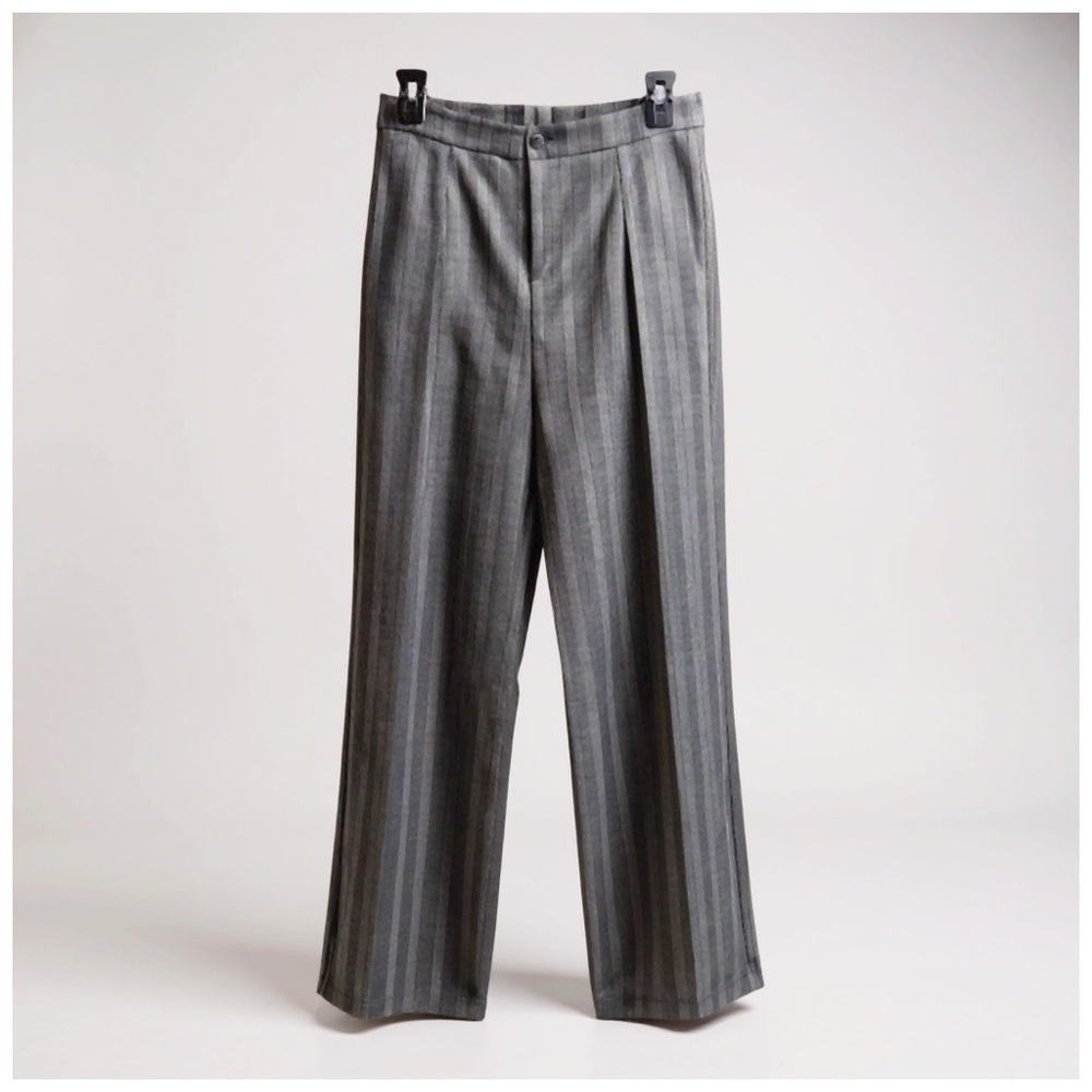 Lysse Women's Herringbone Wide-Leg Dress Pants. Black, Gray Size Small